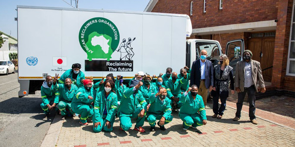 Waste reclaimers take ownership of the PPE and truck to ease the dangerous and laborious work of sorting waste Waste reclaimers take ownership of the PPE and truck to ease the dangerous and laborious work of sorting waste